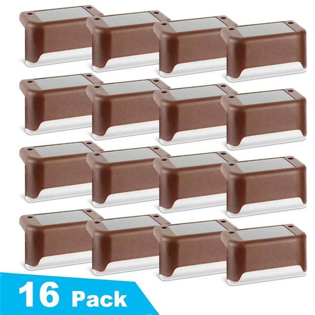 16/8PCS Solar Deck Lights Solar Step Lights Outdoor Waterproof Led Solar Fence Lamp  for Patio Stairs Garden Pathway Step Yard