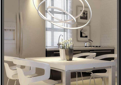 Mavesan Pendant Lights For Living Room Foyer Room 1/2/3 Circle Rings Acrylic Aluminum Body LED Pendant Lamp Fixtures Home Dero
