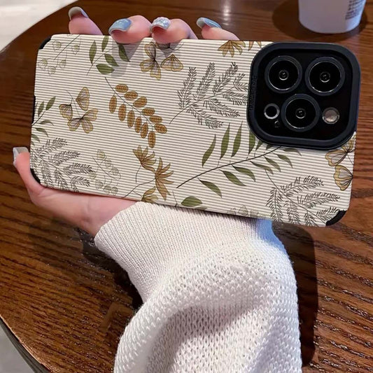 Leaf Pattern Graphic Phone Case for IPhone 15 14 13 12 11 X XR Xs SE2 SE 8 7 Plus Pro Max Mini Silicone Back Cover