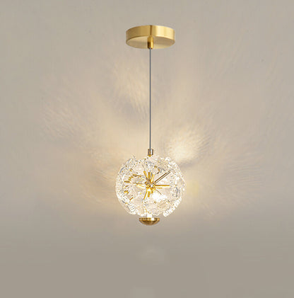 Light Luxury French Modern Crystal Bedroom Headboard Long Chandelier Dandelion Dining Room Bedroom Atmosphere Water Cube Lamp
