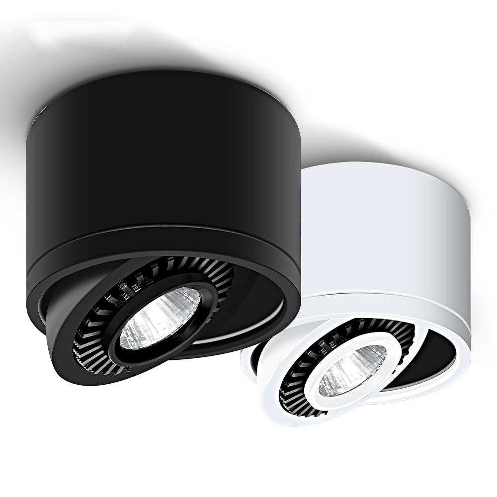 Angle Adjustable Dimmable Surface Mounted Downlight Ceiling Lamp 5W 7W 9W 15W LED COB Spot Light AC Ceiling Light