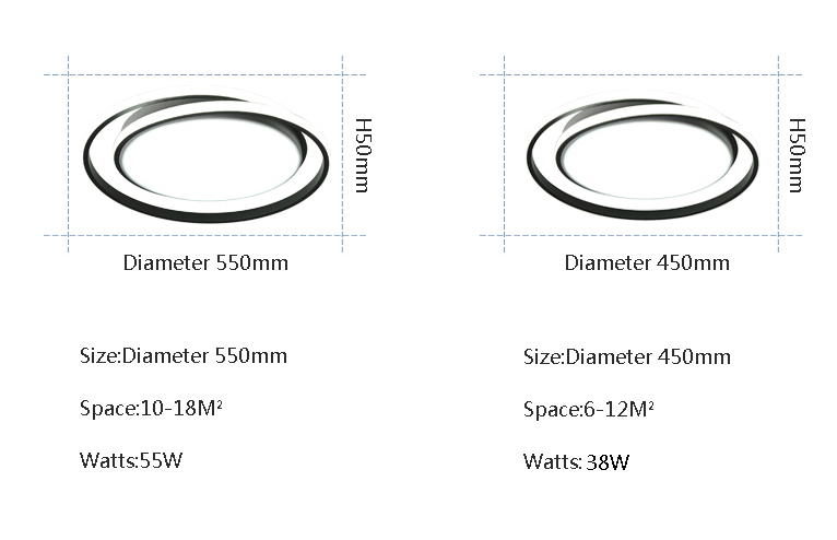 Round Modern Led Ceiling Lights For Living Room Bedroom Fixture Remote Controller+Dimmable White Or Black Ceiling Lamp