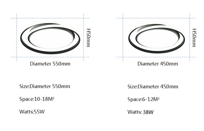 Round Modern Led Ceiling Lights For Living Room Bedroom Fixture Remote Controller+Dimmable White Or Black Ceiling Lamp
