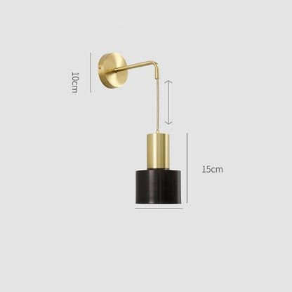 Nordic Copper Bedroom Wall Lamp Creative Modern Minimalist Stair Corridor Porch Living Room Dining Room Personality Copper Wall Lamp