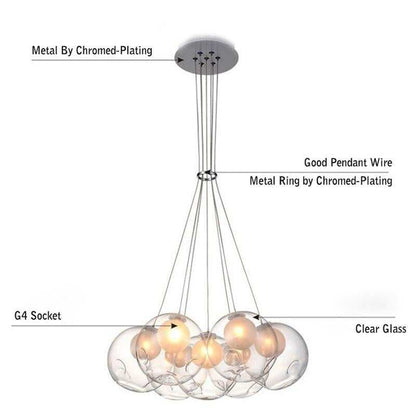 Nordic Modern LED Double-Deck Glass Ball Pendant Lights G4 Bulb Hall Lights