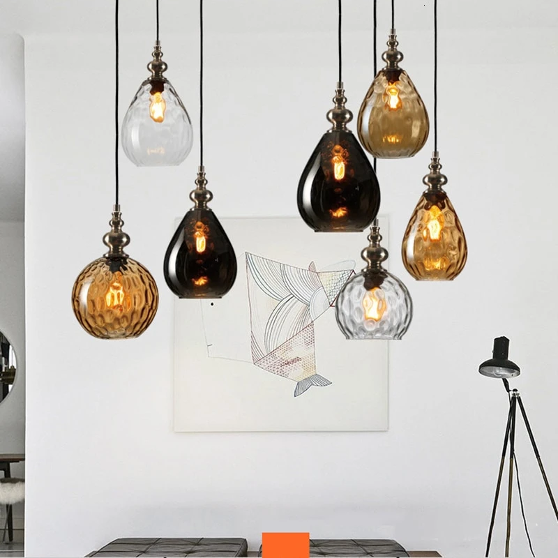 Modern Creative Europe Glass Pendant Light LED E27 With 3 Colors For Bedroom/Restaurant/Living Room/Kitchen/Cafe/Hotel/Office