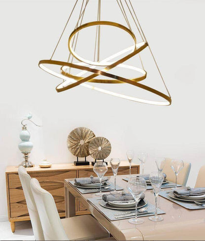 Modern Pendant Lamp Hanging Light Living Room Dining Shop Decoration Modern Hanging Lamp Large Ring Acrylic Pendant Light