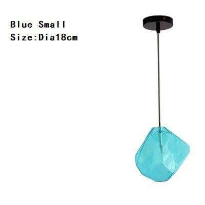 Modern Scandinavian Ice Crystal Glass Pendant Lights Creative Restaurant Hanging Lights Colored Stone Single Head Luminarias