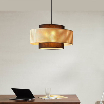 Vintage LED Pendant Light Rattan Warm lamp Pendant Lights Restaurant Hotpot Chinese Vine Art Lighting