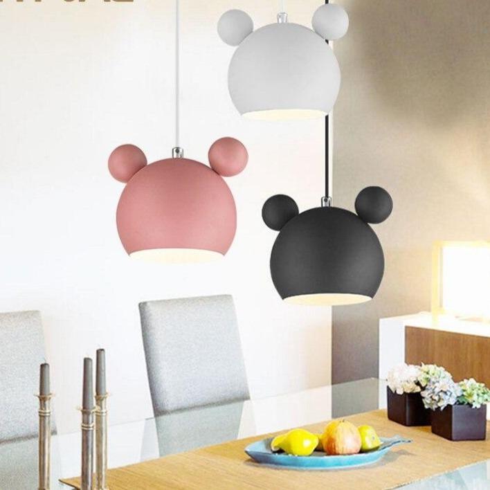 Pendant Lights Nordic Macaron Wrought Iron Personality Cute Lighting Cartoon Corridor Bedroom Children's Bedside Lights