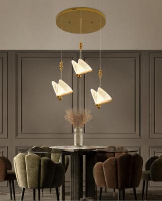 Butterfly Single Head Lamp Light Luxury Post Modern Bedroom Bedside Dining Room Villa Duplex Staircase Bar Counter Small Chandelier