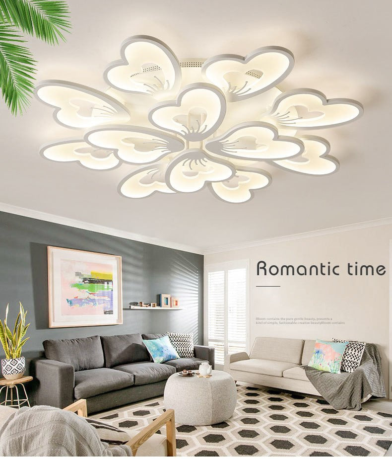 New Modern LED Ceiling Lights Flower Shape With Remote Control/ APP For  Living/Dining/Bed Room Kitchen Home Decoration Luxury