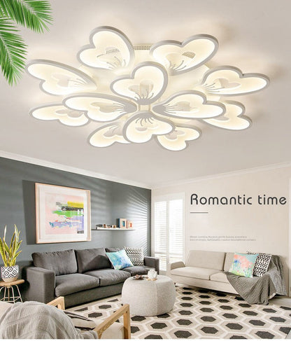 New Modern LED Ceiling Lights Flower Shape With Remote Control/ APP For  Living/Dining/Bed Room Kitchen Home Decoration Luxury