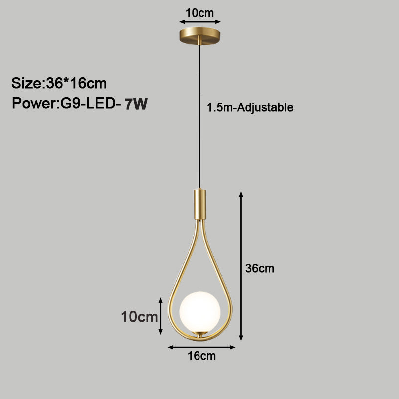 Indoor LED Cord Pendant Lights Chandelier Lamp for with G9 Corridor Nordic LED Hanging Lighting