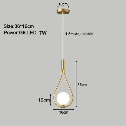 Indoor LED Cord Pendant Lights Chandelier Lamp for with G9 Corridor Nordic LED Hanging Lighting