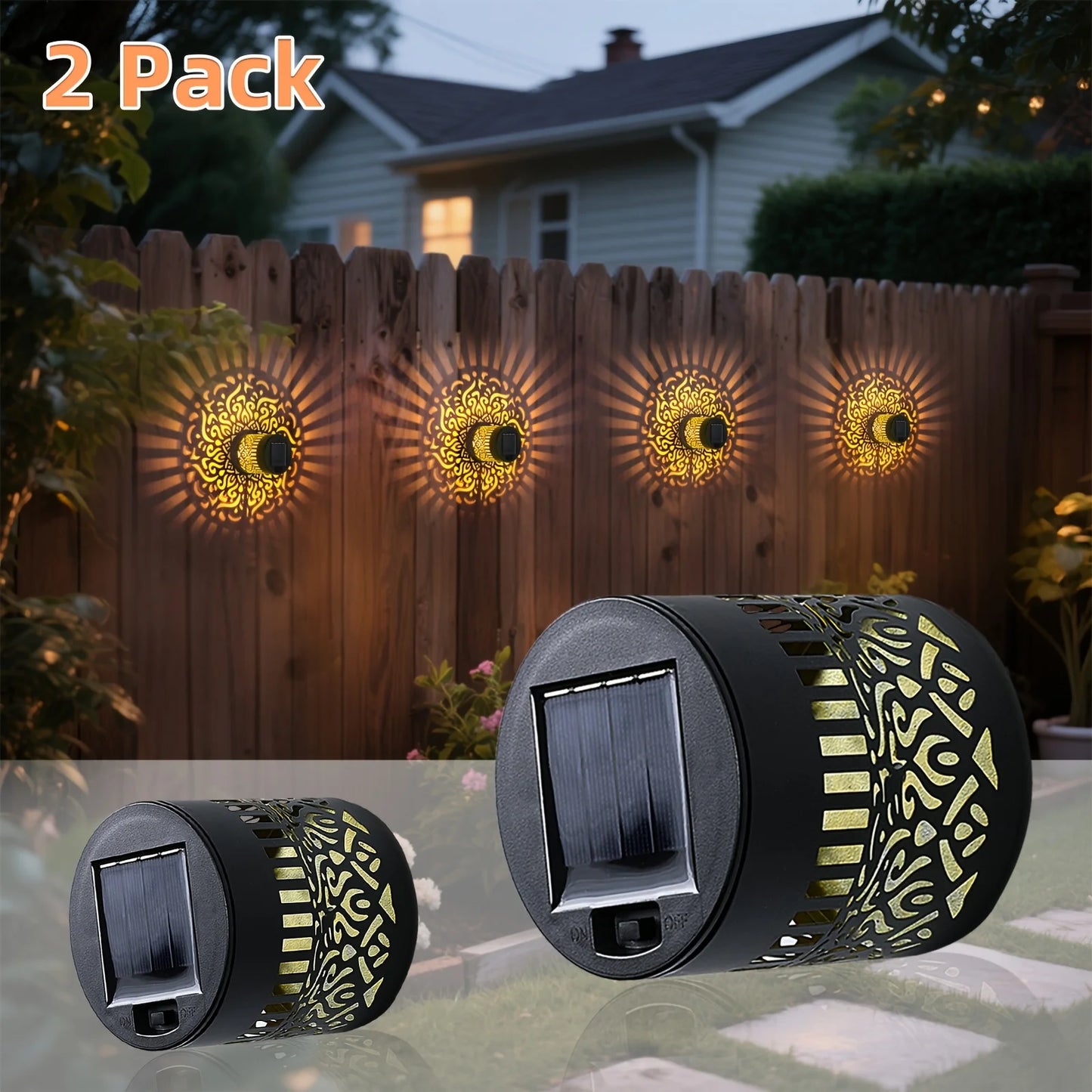 Solar Wall Lights IP65 Metal Outdoor Wall Theme Fence Lights Garden Backyard Decoration Outdoor Decor