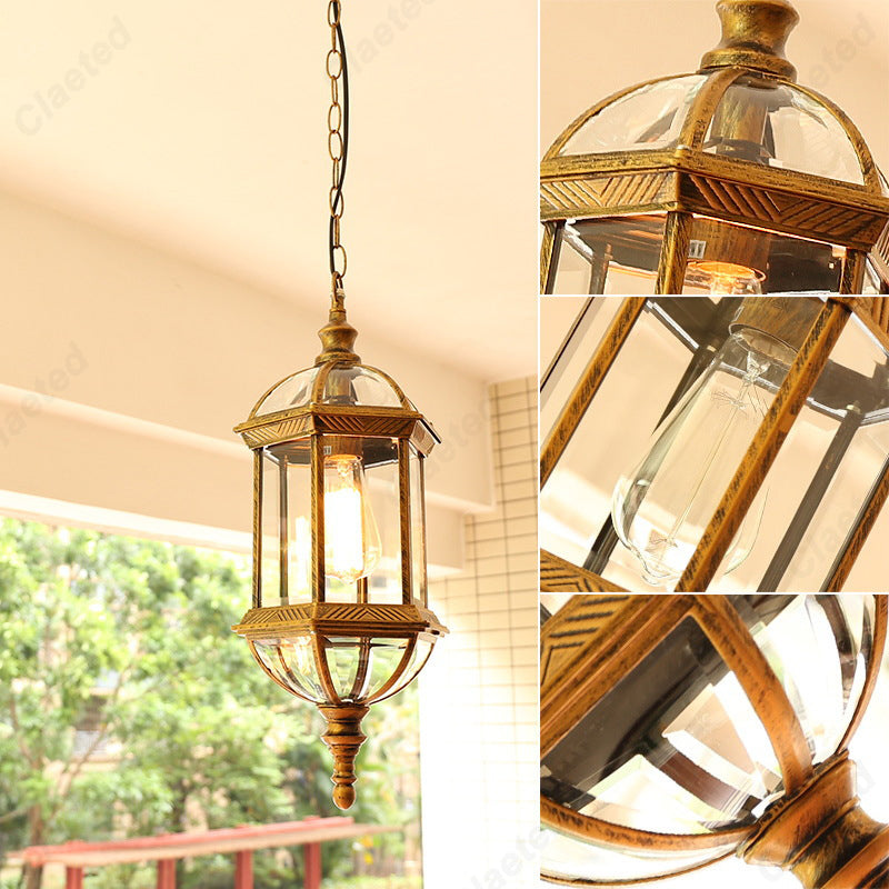 Retro Outdoor Waterproof Pendant Light Corridor Restaurant Chandelier Lighting Hotel Balcony Attic Restaurant Lighting Fixtures