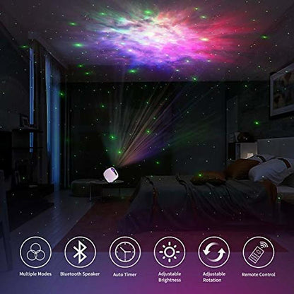 Laser Starry Sky Light Projector Projection Lamp Colorful Nebula Moon With Bluetooth Music Player Wireless Remote Control