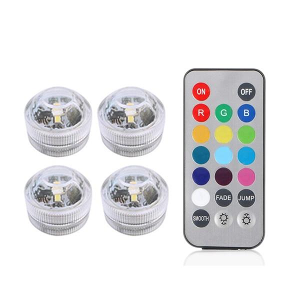 Battery Powered RGB Submersible LED Light IP68 Waterproof Underwater Led Light Night Lamp for Fish Tank Pond Wedding Party Light
