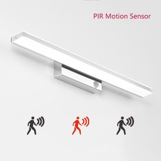 LED Mirror Light 42-52cm PIR Motion Sensor Waterproof Modern Cosmetic Acrylic Wall Lamp For Bathroom Light sconce lamp ZJQ0005