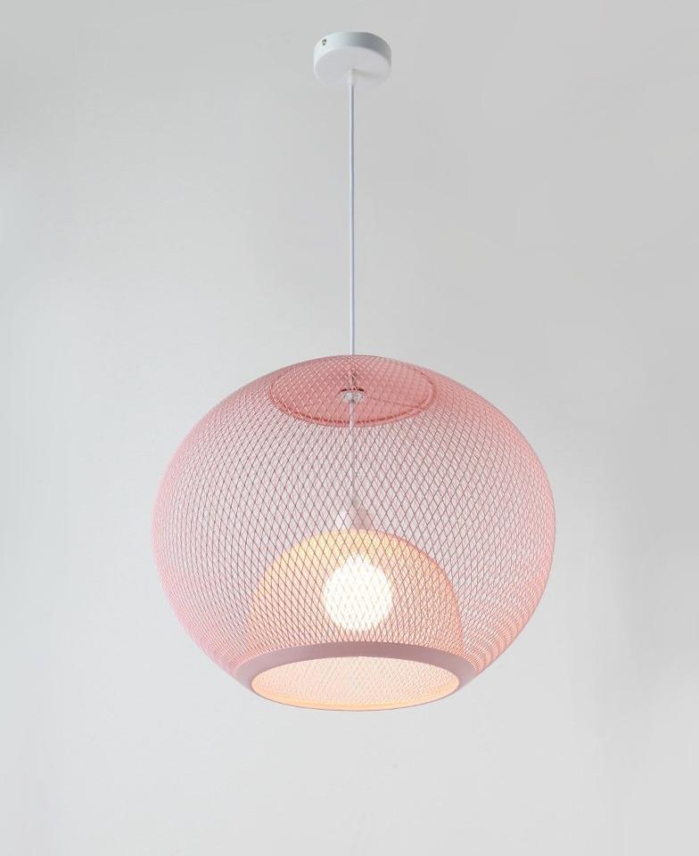 Nordic Simple Iron Grid Chandelier Modern Simple Cafe Restaurant Makaron Single Head Double Layer Birdcage Lamp