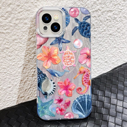 Sea Turtle Phone Case For iPhone 17 16 15 14 13 12 11 Pro Max 16E XS X XR 7 8 Plus Cute Marine organism Pattern Cover