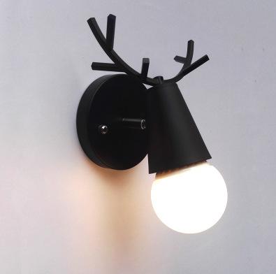 Moose Wall Light Creative Coffee Restaurant Cake Shop Cosy Flower Shop Bedroom Bedside Deer Wall Lights
