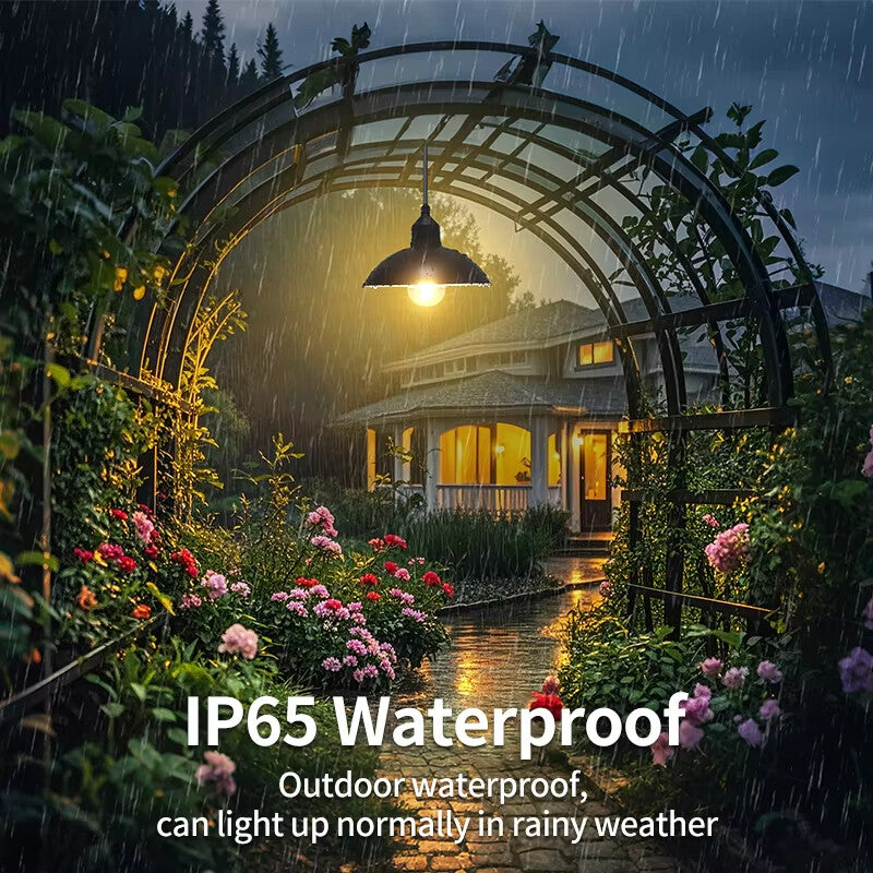 Intelamp Garden Solar Hanging Lamp Indoor Outdoor Solar Pendant Lights Warm Yellow IP65 Waterproof