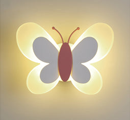 Butterfly Girl Room Lamp Creative Cartoon Children Energy-saving Boy Lamp Wall Lamp