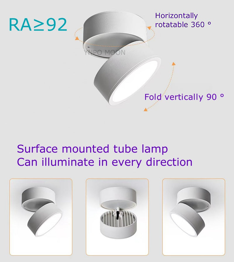 Rotatable Surface Mounted Dimmable LED Downlight Anti Glare AC85-290V Ceiling Spotlight Lamp