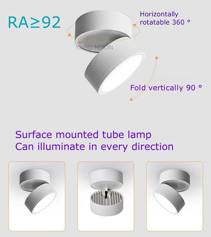 Rotatable Surface Mounted Dimmable LED Downlight Anti Glare AC85-290V Ceiling Spotlight Lamp