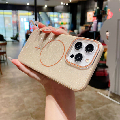 Glitter Bling For Magsafe Phone Case For iPhone 16 15 14 13 Pro Max Plus Magnetic Wireless Charging Fashion Candy Cover