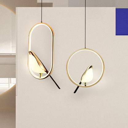 Magpie Bird LED Cord Pendant Lamps for Bedside Bedroom Indoor Chandelier Hanging Lamps Decor for Living Room Restaurant Lighting