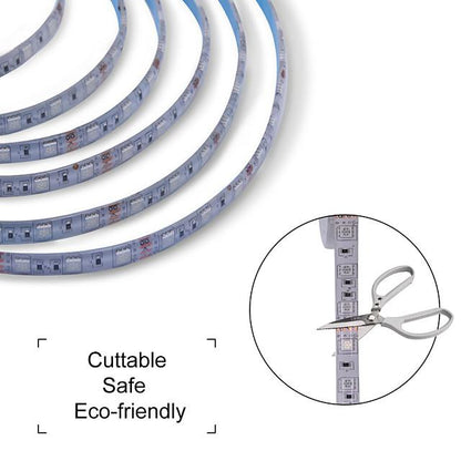 5M 10M 15M 20M RGB LED Strip Lights Music Sync 12V Waterproof LED Strip 30LED/M 5050 SMD Color Changing LED Light with Bluetooth Controller and Adapter for Bedroom Home TV Back Light DIY Deco