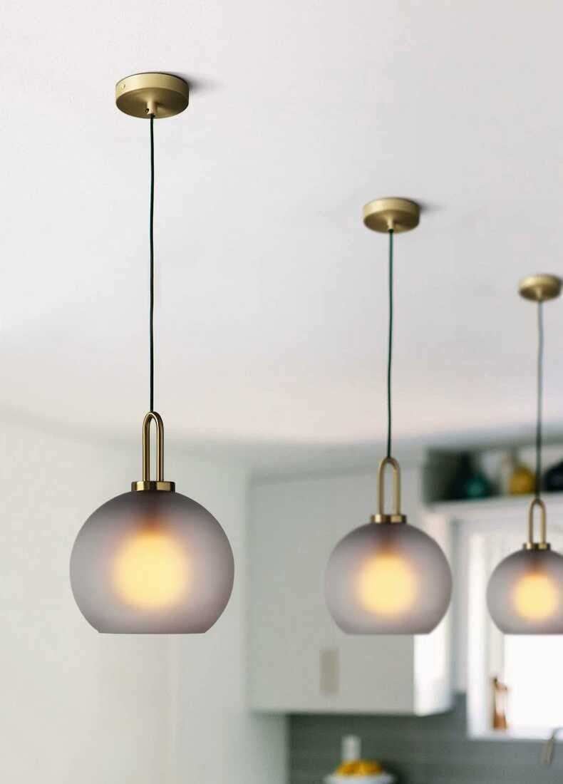 Nordic Modern Simple Glass Ball LED E27 Pendant Lights Interior Lighting Lamps Restaurant Bedroom Stair Decoration Hanging Light