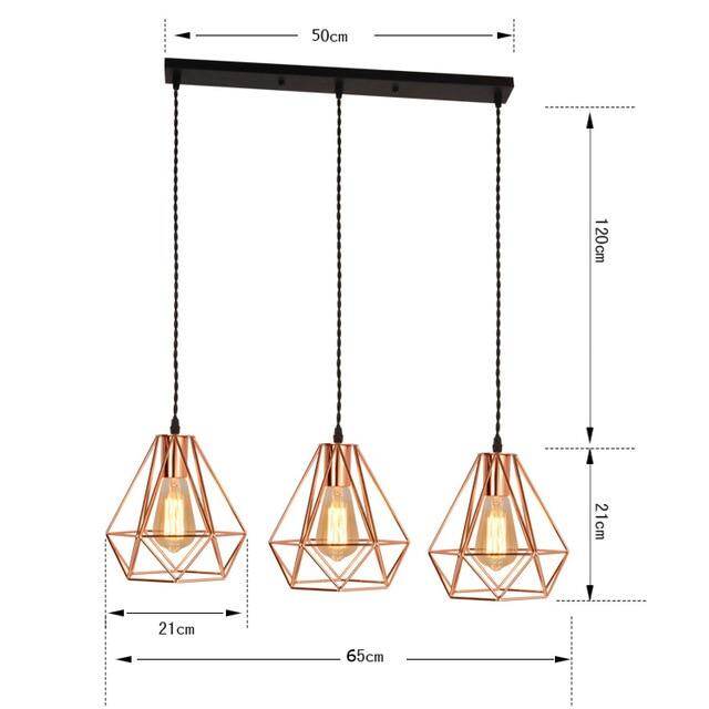 Modern Plating Metal Cage Pendant Lamp,Vintage Plating Rose Gold Birdcage Creative Hanging Lamp For Restaurant Living Room