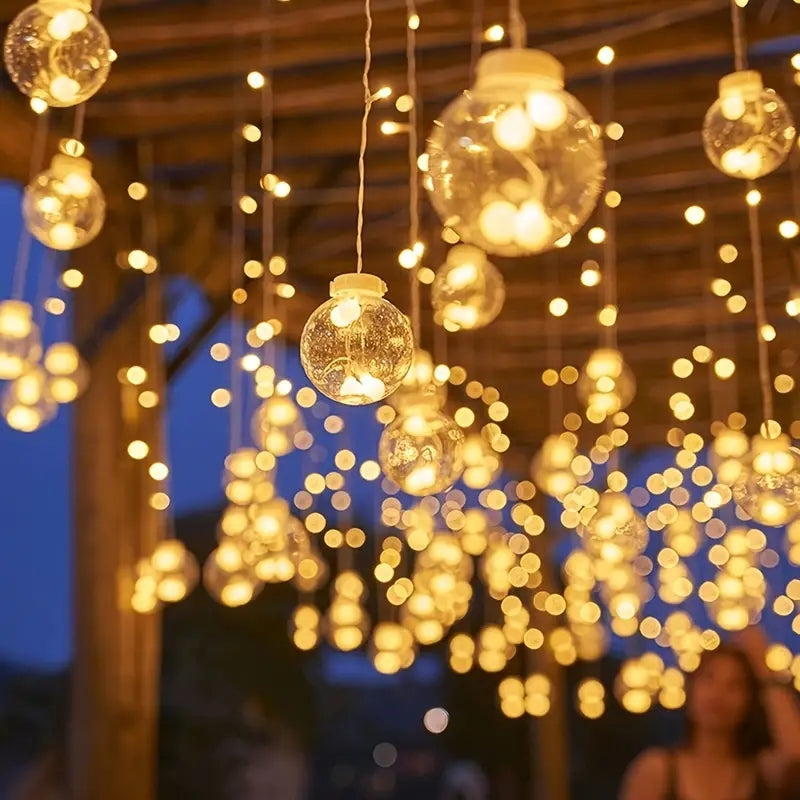 Wishing Ball Curtain String Light Battery Box Garden Lamp Starry Sky LED Camping Lights New Year Christmas Room Decoration
