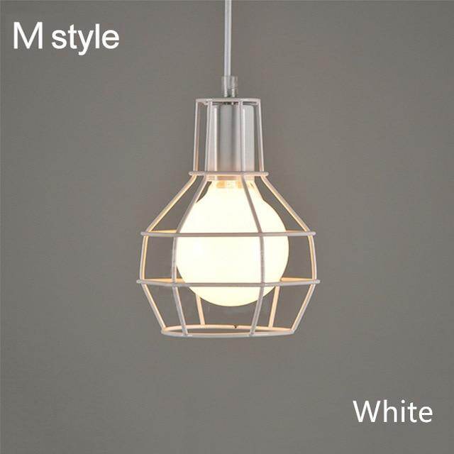 modern cage pendant light iron minimalist retro Scandinavian loft pyramid pendant lamp metal Hanging Lamp E27 Indoor ZDD0011