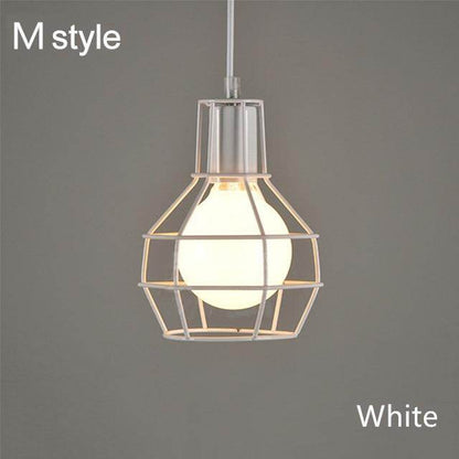 modern cage pendant light iron minimalist retro Scandinavian loft pyramid pendant lamp metal Hanging Lamp E27 Indoor ZDD0011