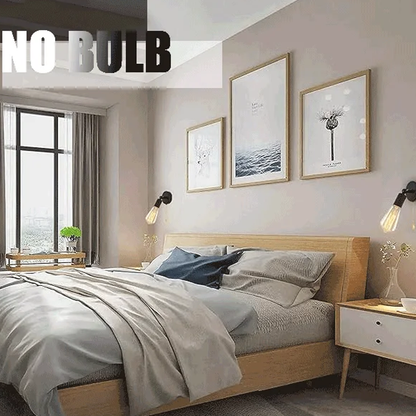 Simple Wall Lamp 180 Degree with Switch Adjustable Metal Wall Light Bedroom Loft Aisle Stairs Kitchen Lights