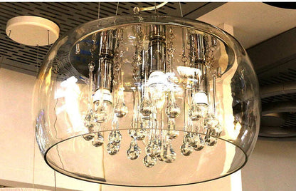 Modern Simple LED Living Room Restaurant Light In The Bedroom Villa Hotel Glass Cover Crystal Chandelier