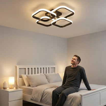 Modern 40W LED Ceiling Light 4 Square Living Room Bedroom Restaurant Hotel Office Study Indoor Home Decorative Lighting Fixture
