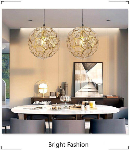 Modern Pendant Light Diamond Frame Shape Nordic Web Ball Hanging Lamp For Kitchen Living Room Shop Restaurant Bar Decor