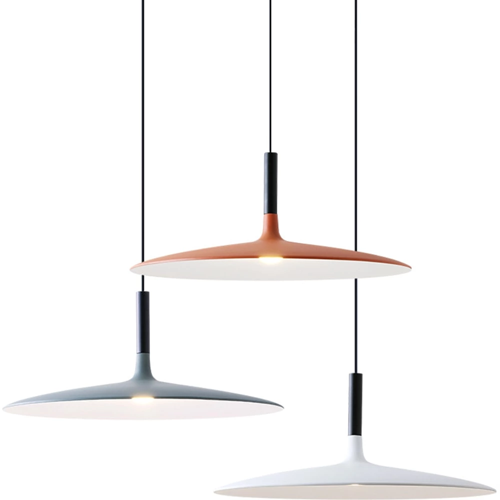 LED Saucer Pendant Lights Hanging Lamp Cement Hanglamp Nordic Retro Living Room Light Fixtures Decorative Lighting