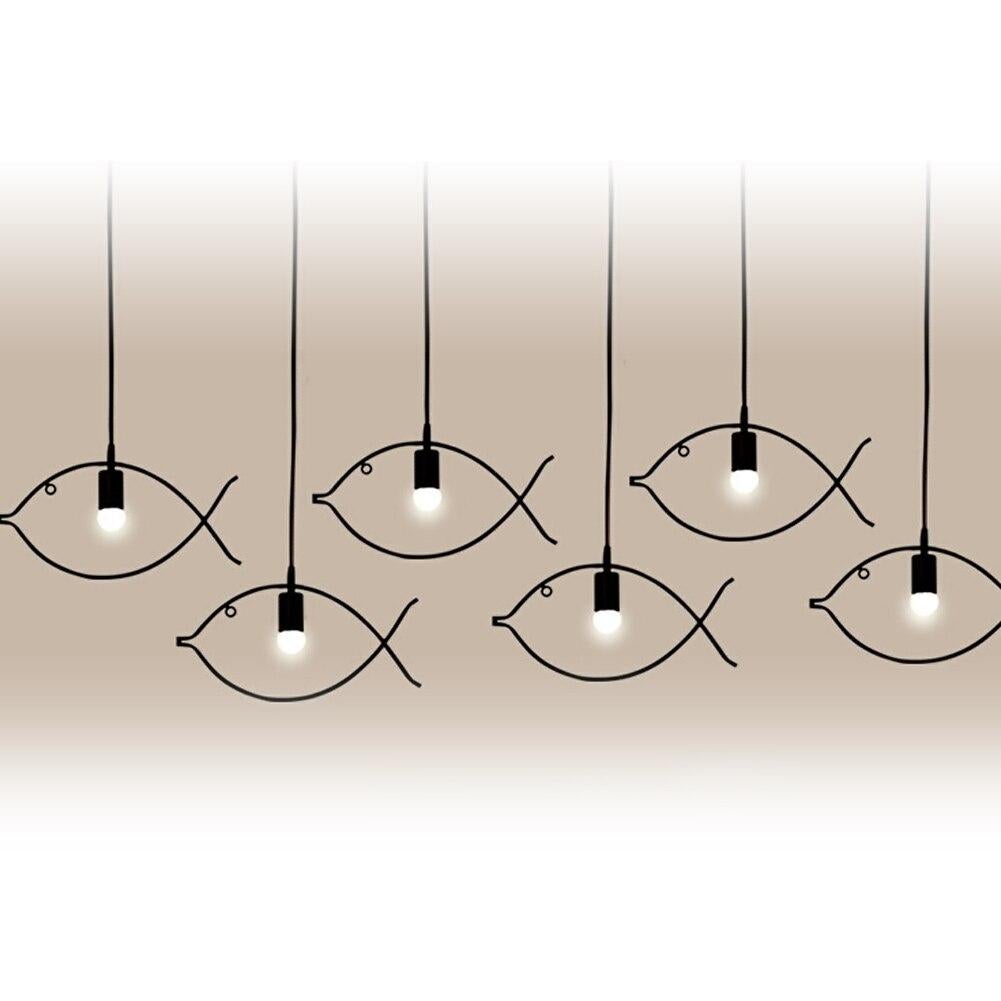Nordic Simple Iron Chandeliers Creative Restaurant Bar Small Fish Pendant Lamps Decorative E26/E27