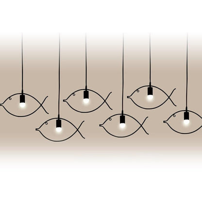 Nordic Simple Iron Chandeliers Creative Restaurant Bar Small Fish Pendant Lamps Decorative E26/E27