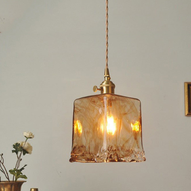 Retro Brass Chandelier Restaurant Glass Lamp Artistic Creativity Personalized Industrial Wind Chandelier