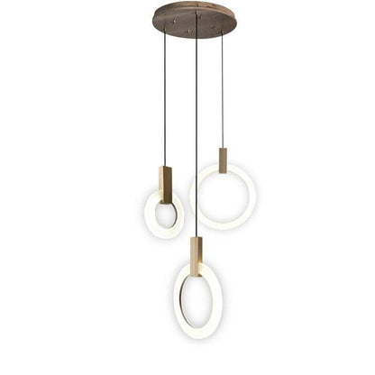 Modern 1/3/6Heads Led Chandeliers Wood Acrylic Ring Chandelier For LOFT Decor