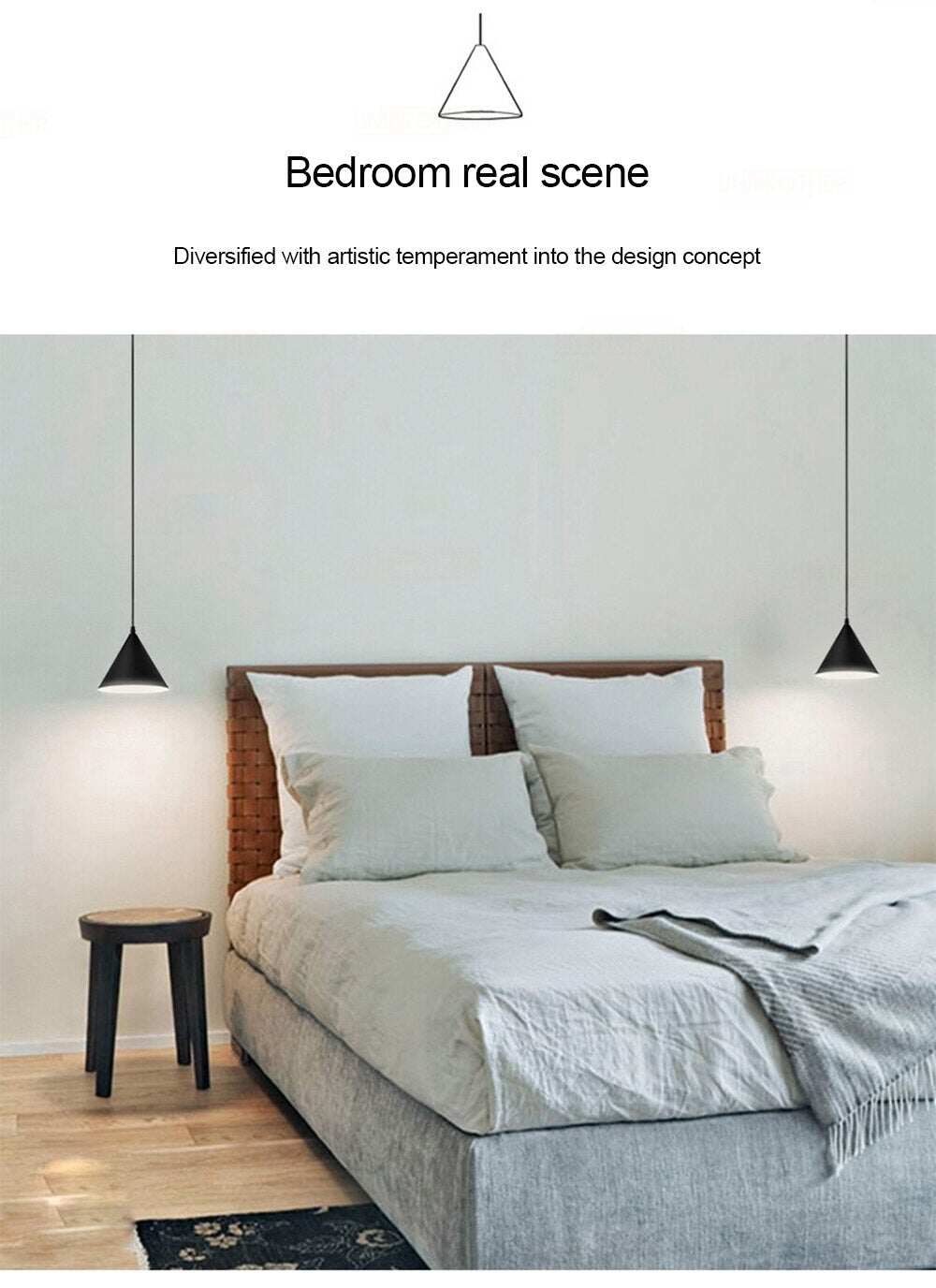 Modern Pendant Lamp Light Black Metal Long Wire Simple Shape Kitchen Bar Hanging Lamp Bedside Suspension Lighting Creative Lamp