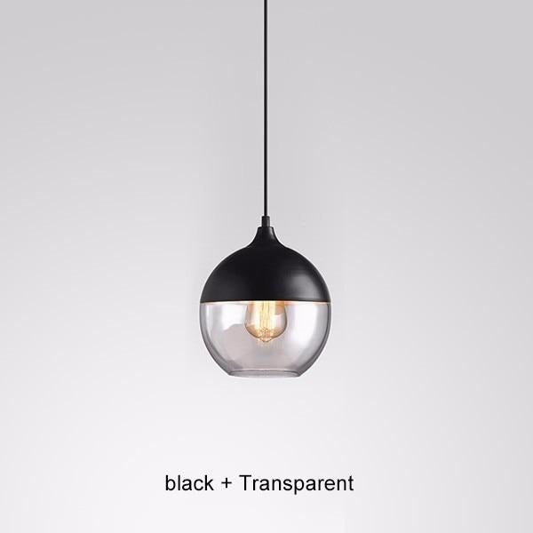 Glass Lamp Modern Pendant Lights Kitchen Fixtures For Dining Room Restaurant Bar Black White Indoor Home Hanging Lighting Lustre